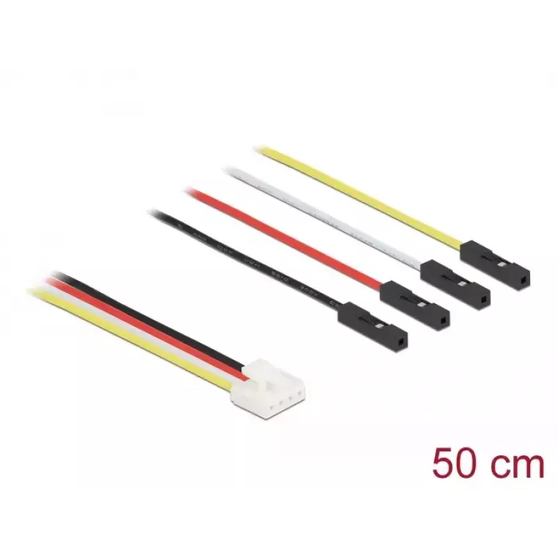 Internes Stromkabel DELOCK 86950, 0,5 m, Stecker auf Buchse, mehrfarbig (schwarz/rot/weiß/gelb)
