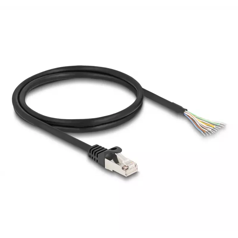 DeLOCK Kabel RJ50 Stecker auf offene Drahtenden S/FTP 1 m schwarz