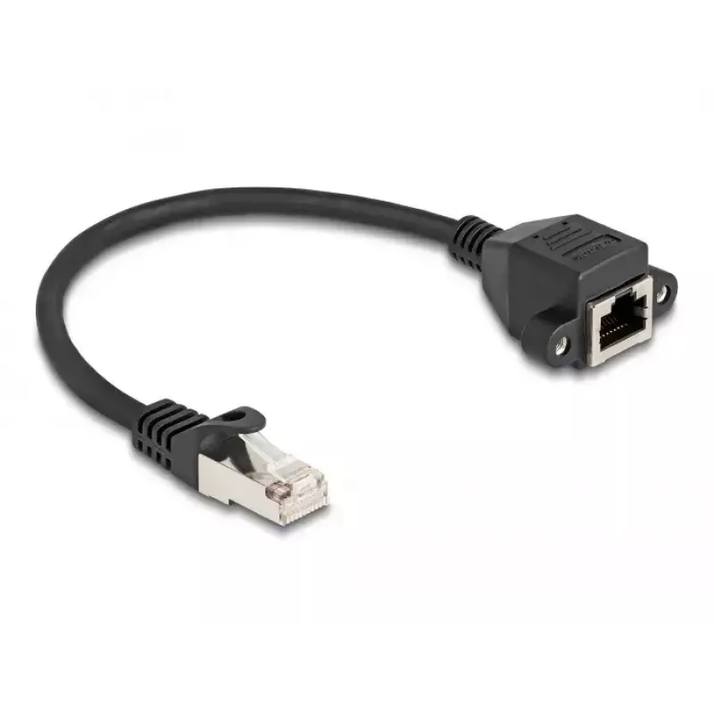 DeLOCK RJ50 Verlängerungskabel Stecker auf Buchse S/FTP 0,25 m schwarz