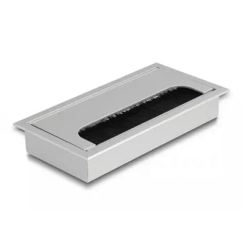 Kabeldurchlass DELOCK 66861 für Schreibtisch, Silber, 80×160×28 mm, 1 Stück