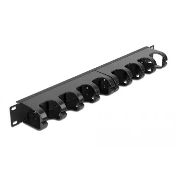 Kabelmanagement-Panel DeLOCK 19 Zoll 10 geschlossene Kabelführungen 1U schwarz