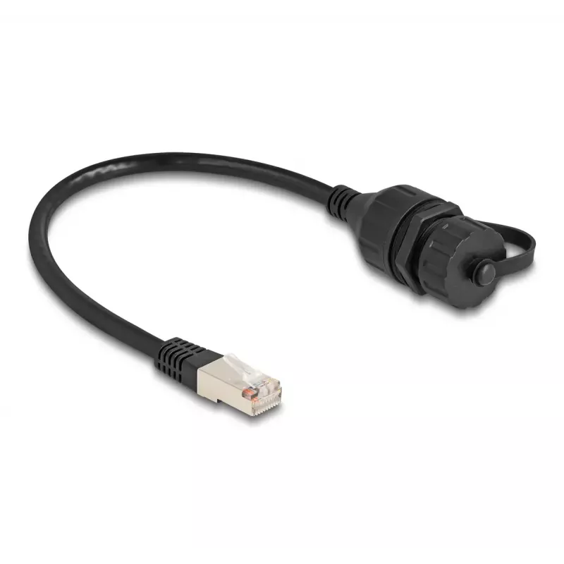 DeLOCK Kabel RJ50 Stecker auf RJ50 Buchse IP67 wasserdicht 20 cm