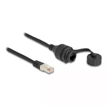 DeLOCK Kabel RJ50 Stecker auf RJ50 Buchse IP67 wasserdicht 20 cm