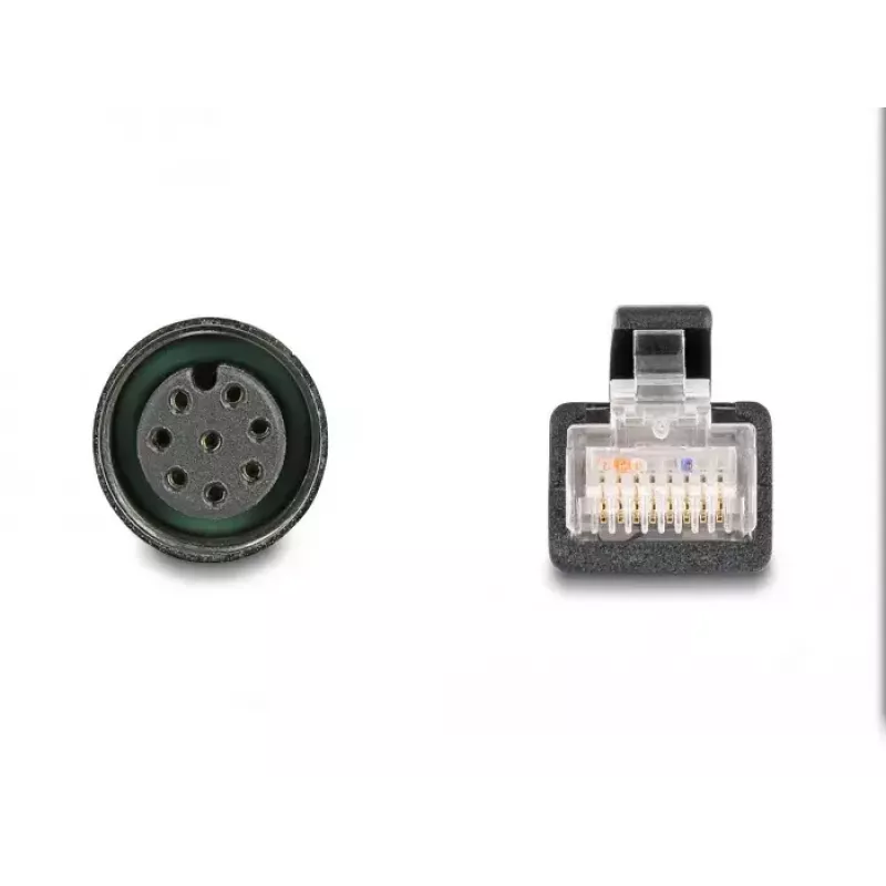 DeLOCK M12 Adapterkabel A-kodiert 8-polige Buchse auf RJ45-Stecker 50 cm