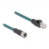 DeLOCK M12 Adapterkabel A-kodiert 8-polige Buchse auf RJ45-Stecker 50 cm
