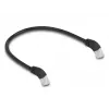 Netzwerkkabel DeLOCK RJ45 Cat.6A S/FTP 45° abgewinkelt nach unten 0,5 m schwarz