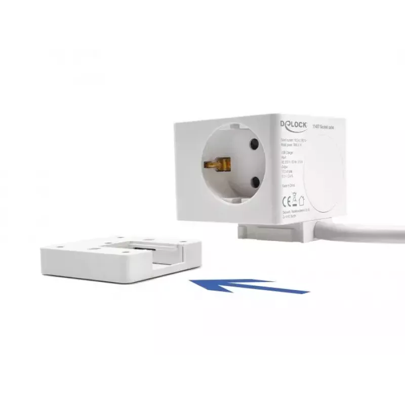 DeLOCK 11497 Steckdosenleiste CEE 7/3 + USB Weiß 250V 16A