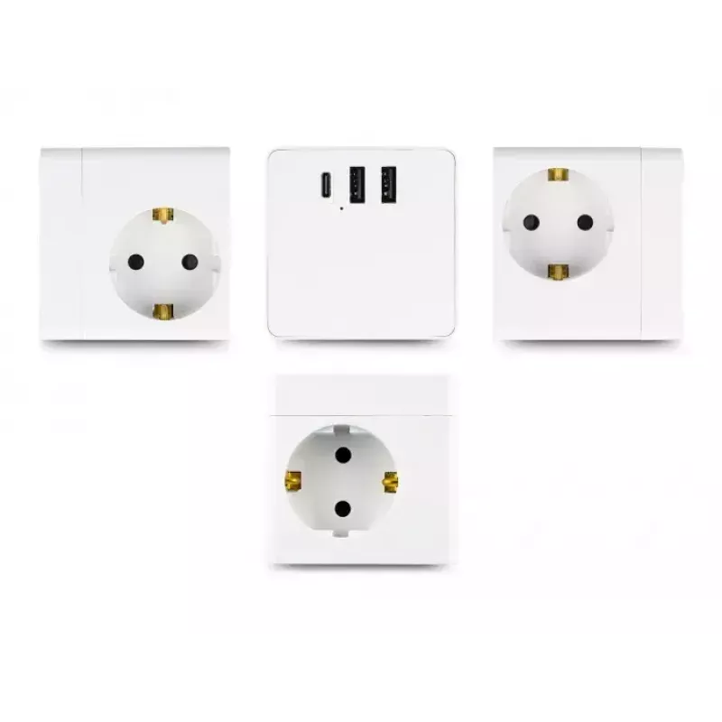 DeLOCK 11497 Steckdosenleiste CEE 7/3 + USB Weiß 250V 16A