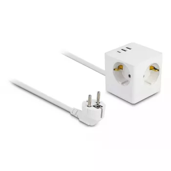 DeLOCK 11497 Steckdosenleiste CEE 7/3 + USB Weiß 250V 16A
