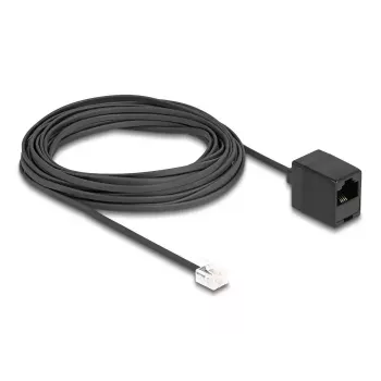 DeLOCK Telefonkabel RJ11-Stecker auf RJ45-Buchse schwarz 10 m