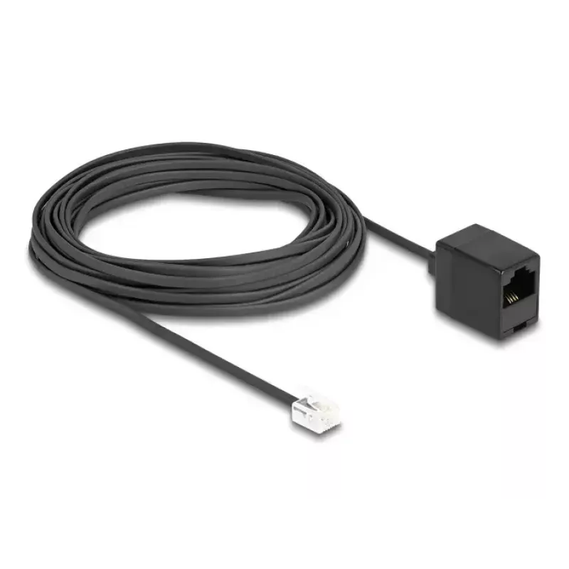 DeLOCK Telefonkabel RJ11-Stecker auf RJ45-Buchse schwarz 10 m