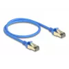 DeLOCK RJ45 Netzwerkkabel Cat.8.1 F/FTP schlank 0,5 m blau