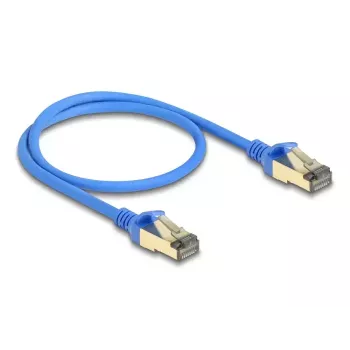 DeLOCK RJ45 Netzwerkkabel Cat.8.1 F/FTP schlank 0,5 m blau