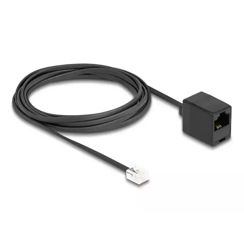 DeLOCK Telefonkabel RJ11-Stecker auf RJ45-Buchse schwarz 3 m