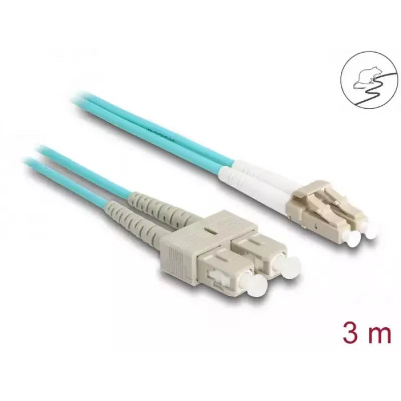 DeLOCK LWL-Kabel LC Duplex auf SC Duplex OM3 3 m