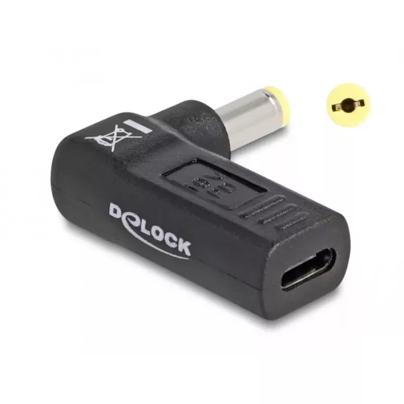 DeLOCK Adapter USB Type-C Buchse auf Acer 5,5 x 1,7 mm Stecker 90° abgewinkelt