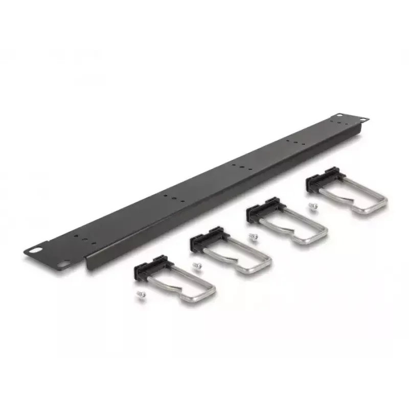 Kabelmanagement-Panel DeLOCK 19 Zoll 66918 mit 5 Metallhaken schwarz