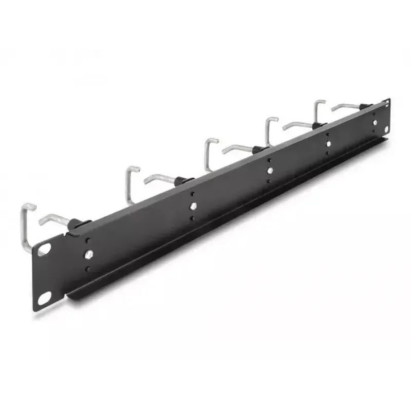 Kabelmanagement-Panel DeLOCK 19 Zoll 66918 mit 5 Metallhaken schwarz