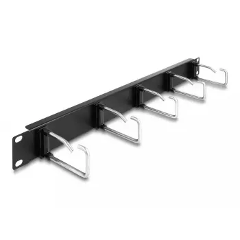 Kabelmanagement-Panel DeLOCK 19 Zoll 66918 mit 5 Metallhaken schwarz