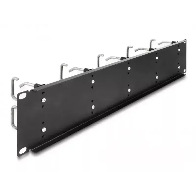 Kabelmanagement-Panel DeLOCK 19 Zoll 66919 mit 10 Metallhaken schwarz