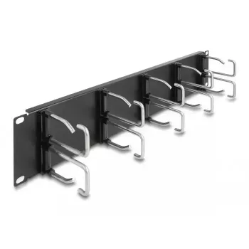 Kabelmanagement-Panel DeLOCK 19 Zoll 66919 mit 10 Metallhaken schwarz