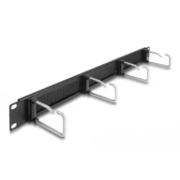 Kabelmanagement-Panel DeLOCK 19 Zoll Kabelmanagement-Bürstenleiste 4 Metallhaken schwarz