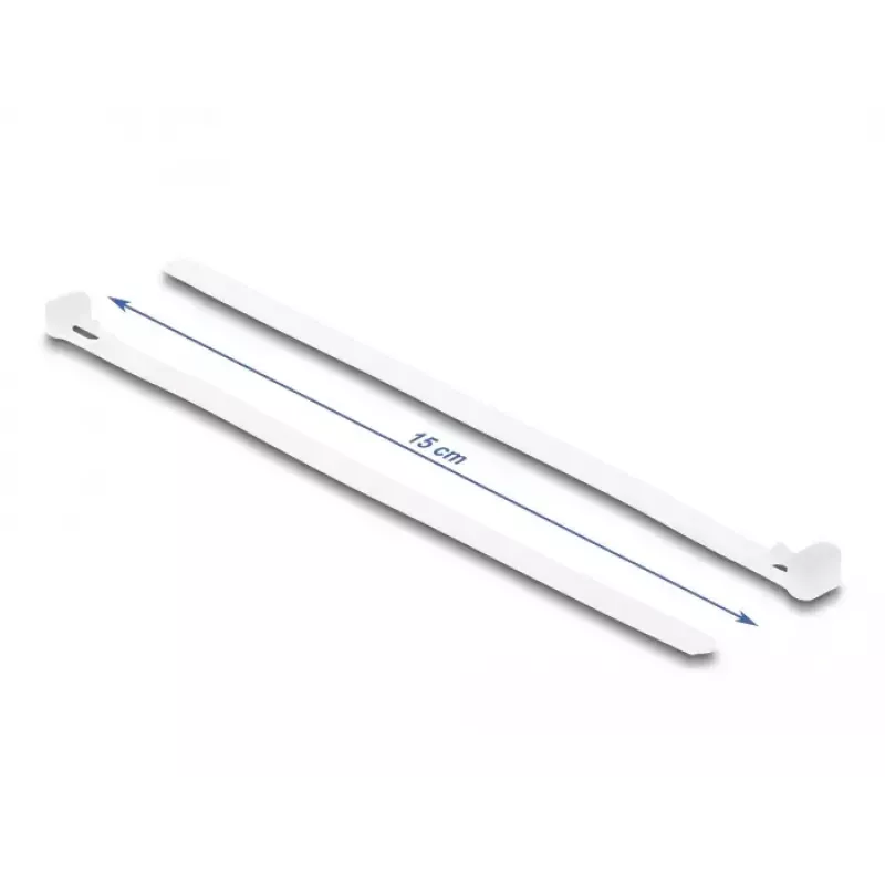 Hook & loop Kabel tie DeLOCK 18643 L 150 x W 7.2 mm 100 pieces white
