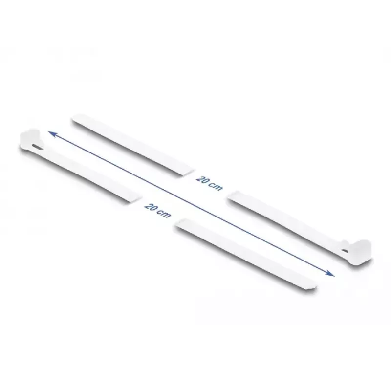 Klett-Kabelbinder DeLOCK 18644 wiederverwendbar L 200 x B 7,2 mm 100 Stk. weiß
