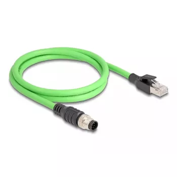 Netzwerkkabel DeLOCK M12-Kabel A-kodiert 8 Pin Stecker auf RJ45 Stecker PUR (TPU) 5 m