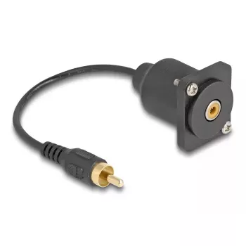 DeLOCK Audiokabel 0,2 m RCA Schwarz 88152 Stecker auf Buchse