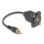 DeLOCK Audiokabel 0,2 m RCA Schwarz 88152 Stecker auf Buchse