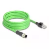 Netzwerkkabel DeLOCK M12 Kabel D-kodiert 4-polig Stecker auf RJ45 Stecker PUR (TPU) 1 m