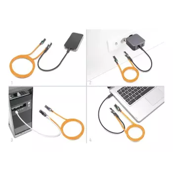 Netzwerkkabel DeLOCK RJ45 USB Typ-C 5m Cat6A Orange