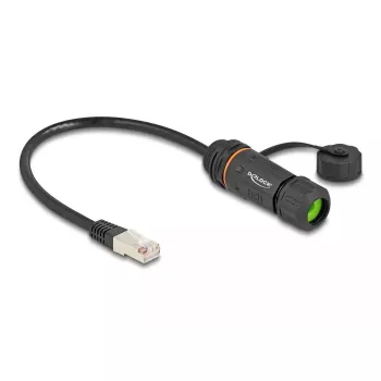 Netzwerkkabel DeLOCK 88147 RJ45 auf RJ45 Cat.6A 0,25 m Schwarz