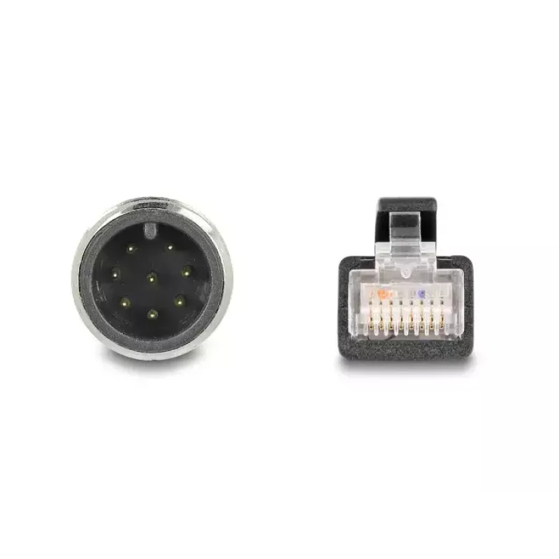 Netzwerkkabel DeLOCK M12 Kabel A-kodiert 8-polig Stecker auf RJ45 Stecker Cat5e 2 m Schwarz