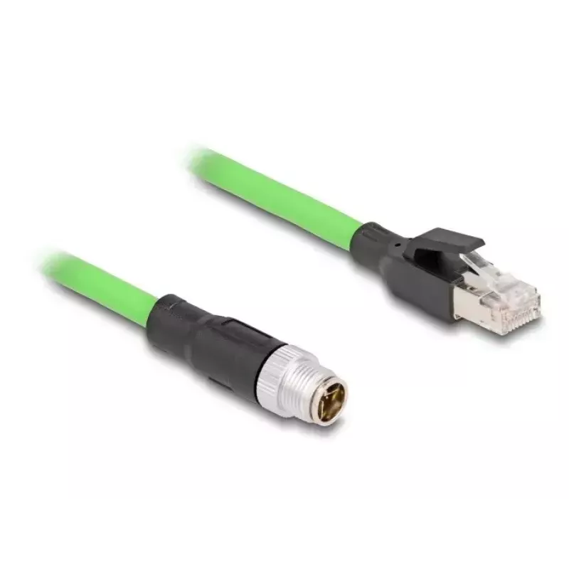 Netzwerkkabel DeLOCK M12 Kabel X-codiert 8-polig Stecker auf RJ45 Stecker PUR (TPU) 5 m