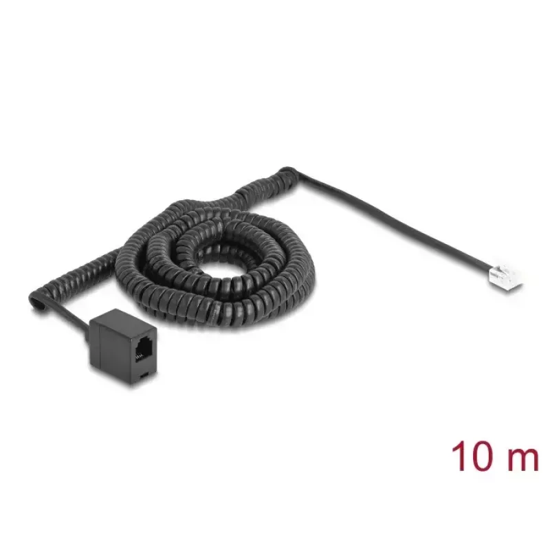 DeLOCK Telefonkabel 90347 10 m Schwarz RJ-11