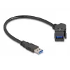 DeLOCK USB 5 Gbps Typ-A Panelmontage Buchse 45° abgewinkelt auf Typ-A Stecker mit 30 cm Kabel schwarz