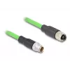 Netzwerkkabel DeLOCK M12 Kabel X-codiert 8-polig Stecker auf Buchse PUR (TPU) 2 m