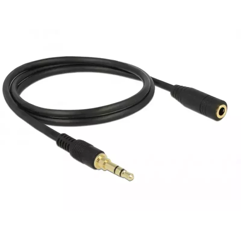 Audiokabel 3,5 mm Stecker auf Buchse DeLOCK 85578 2m Schwarz