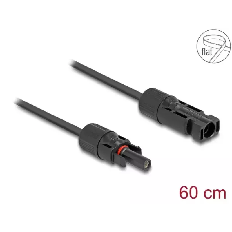 Kabel DeLOCK DL4 Solar Flachkabel Stecker auf Buchse 60 cm schwarz 3,3 mm²