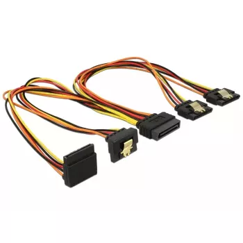 SATA-Kabel DeLOCK 60148 0,3 m SATA 15-polig 4 x SATA 15-polig Beige Orange Rot Gelb