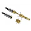 Audio-Verlängerungskabel DELOCK 85832 3,5 mm Stecker auf 3,5 mm Buchse, 2 m, vergoldete Kontakte, AWG 28, schwarz