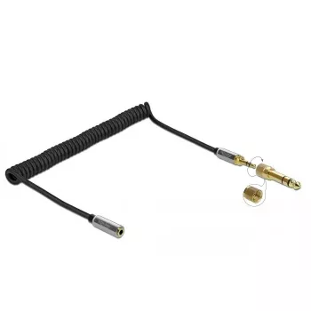 Audio-Verlängerungskabel DELOCK 85832 3,5 mm Stecker auf 3,5 mm Buchse, 2 m, vergoldete Kontakte, AWG 28, schwarz