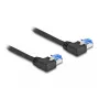 DeLOCK Netzwerkkabel RJ45 Cat.6A S/FTP links abgewinkelt 1 m Schwarz
