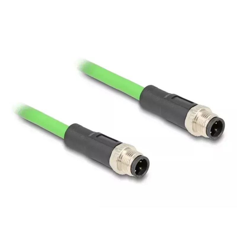 Netzwerkkabel DeLOCK M12 Kabel D-kodiert 4-polig Stecker-Stecker PUR (TPU) 1 m