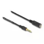 Audiokabel DeLOCK 85733 3m 3,5mm Stecker auf Buchse Schwarz vergoldet