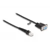 DeLOCK Spiral Kabel RJ50 Stecker auf D-Sub 9 Buchse 1,5 m schwarz