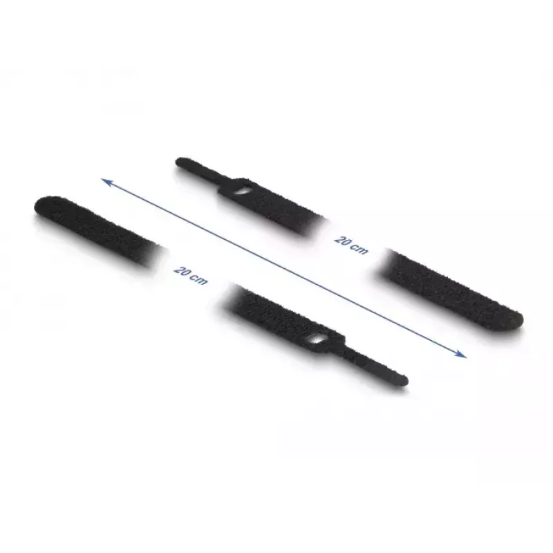 Klett-Kabelbinder DeLOCK 19011 200x12mm schwarz 10 Stück