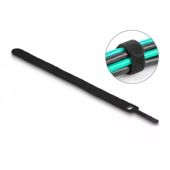 Klett-Kabelbinder DeLOCK 19011 200x12mm schwarz 10 Stück